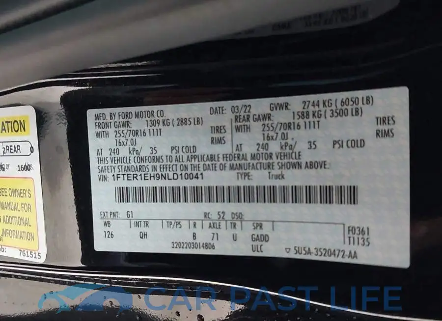 1FTER1EH9NLD10041# 9