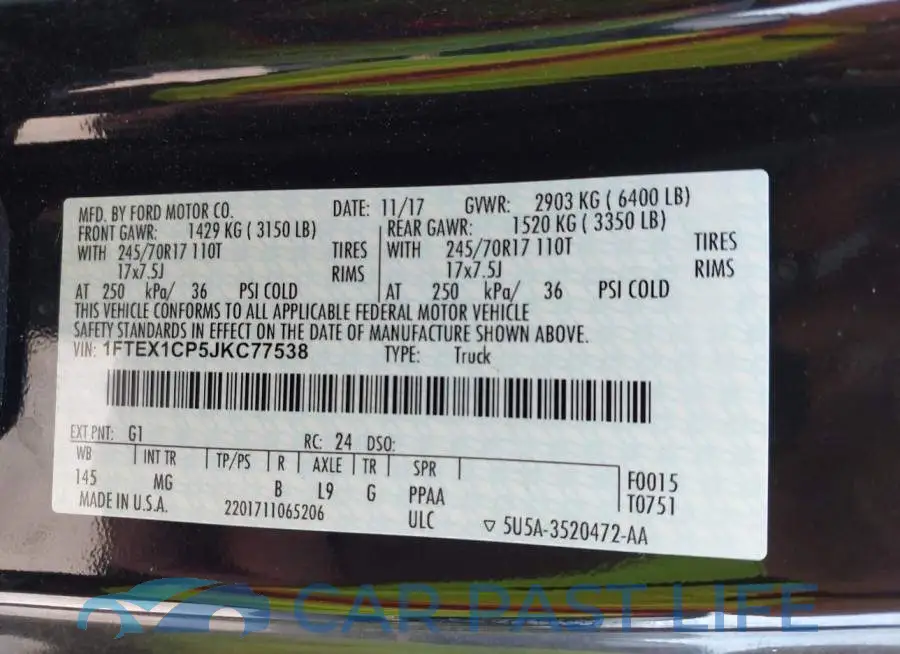 1FTEX1CP5JKC77538# 9