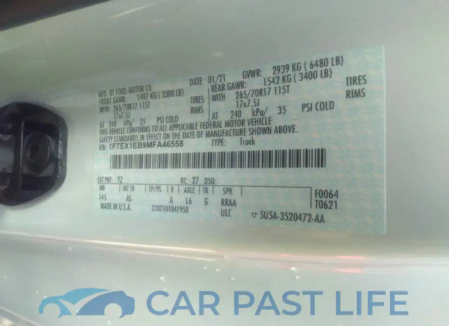 1FTEX1EB9MFA46558# 9