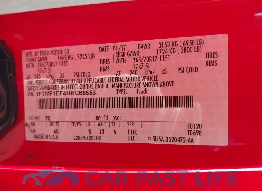 1FTMF1EF4HKC68553# 9