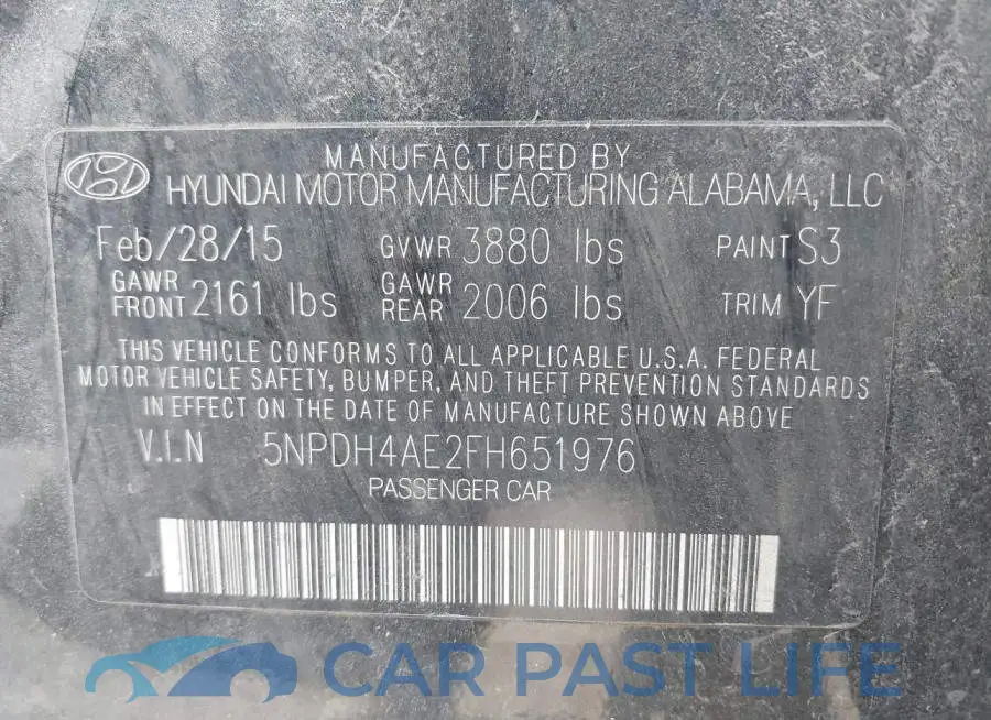 5NPDH4AE2FH651976# 9