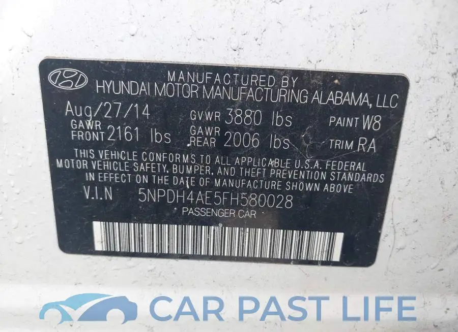 5NPDH4AE5FH580028# 9