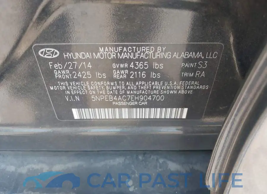 5NPEB4AC7EH904700# 9