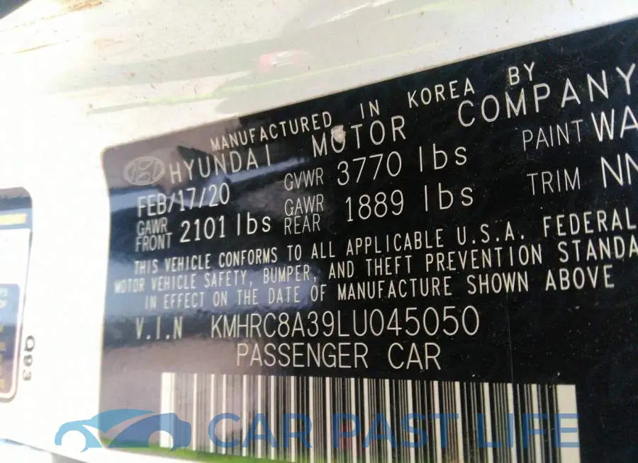 KMHRC8A39LU045050# 9