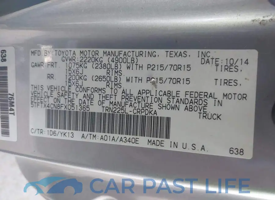 5TFTX4CN8FX051365# 9