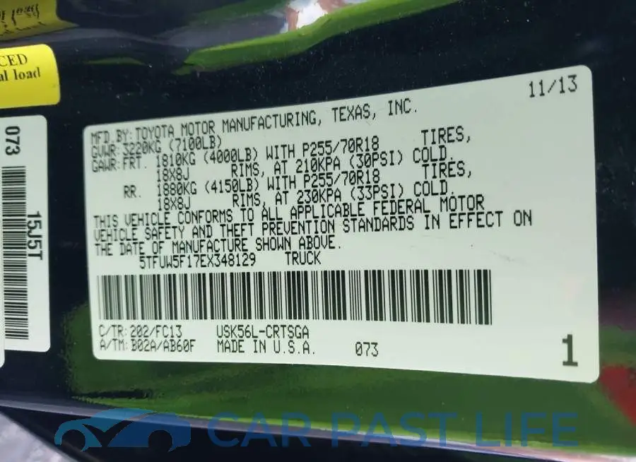 5TFUW5F17EX348129# 9