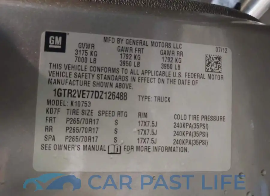 1GTR2VE77DZ126488# 9