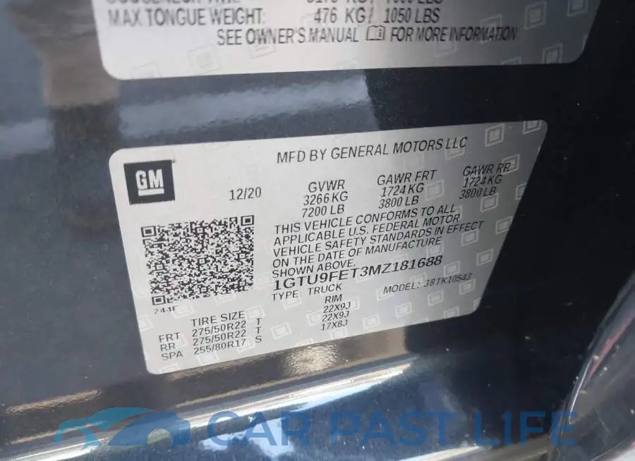 1GTU9FET3MZ181688# 9
