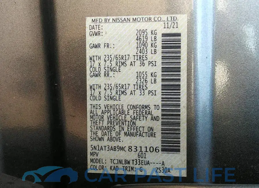 5N1AT3AB9MC831106# 9