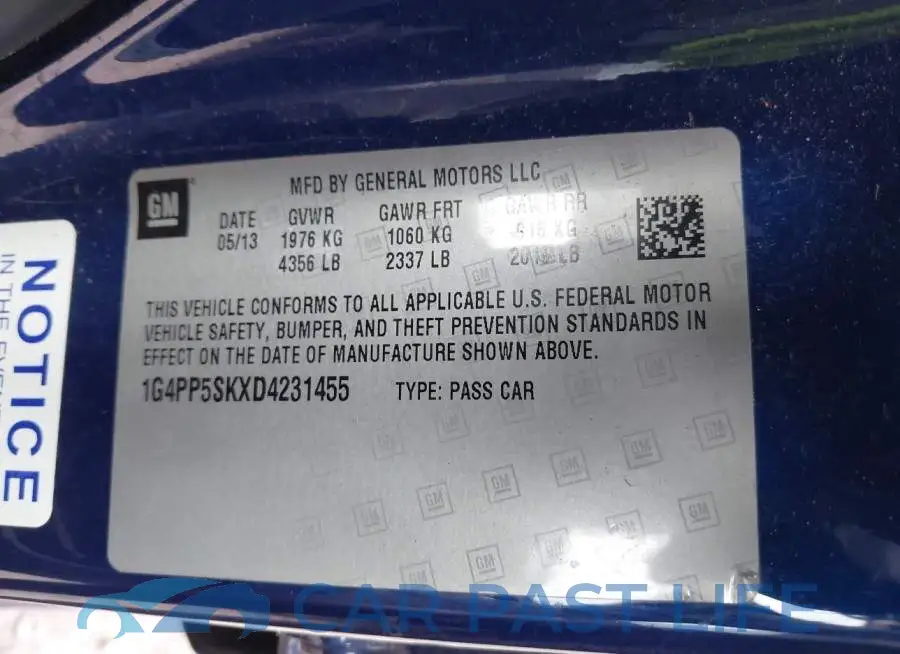 1G4PP5SKXD4231455# 9