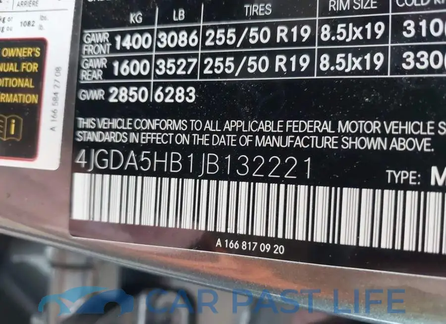 4JGDA5HB1JB132221# 9