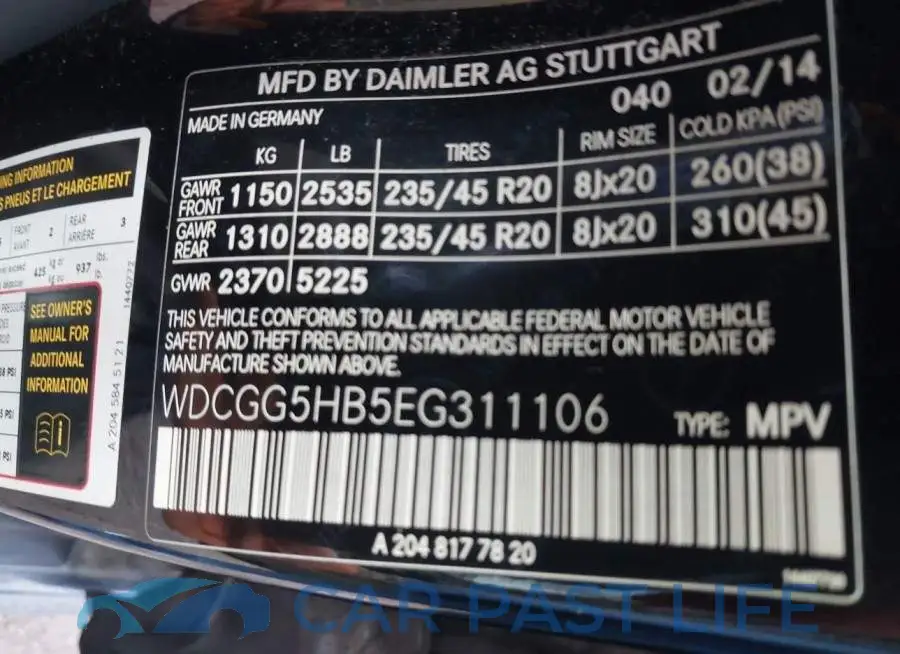 WDCGG5HB5EG311106# 9