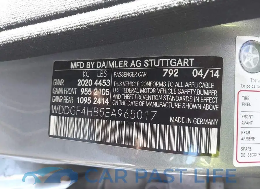 WDDGF4HB5EA965017# 9