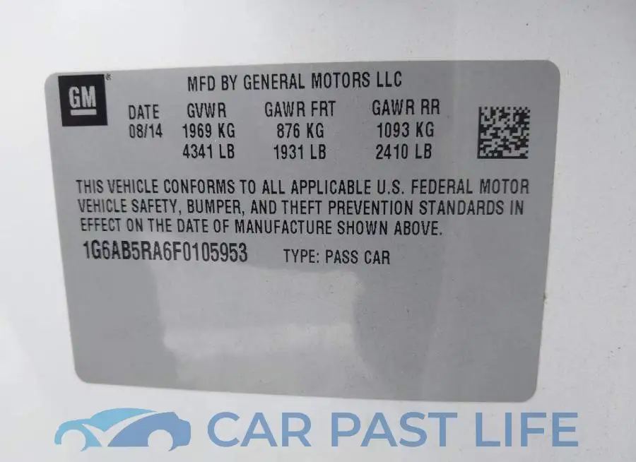 1G6AB5RA6F0105953# 9