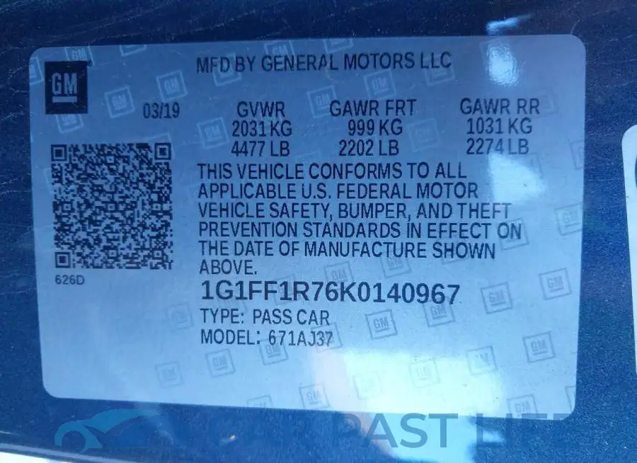 1G1FF1R76K0140967# 9