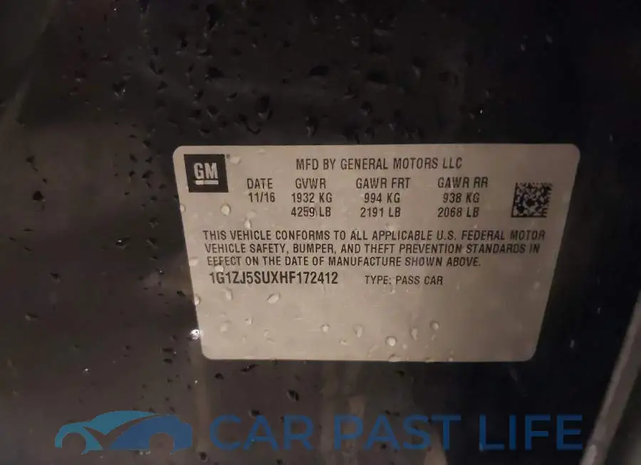 1G1ZJ5SUXHF172412# 9
