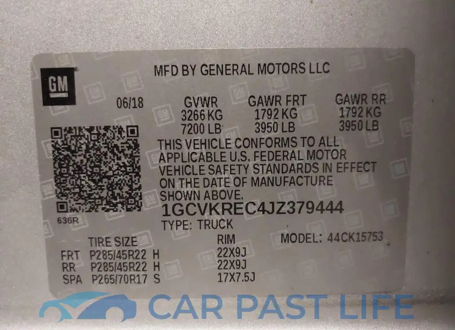 1GCVKREC4JZ379444# 9