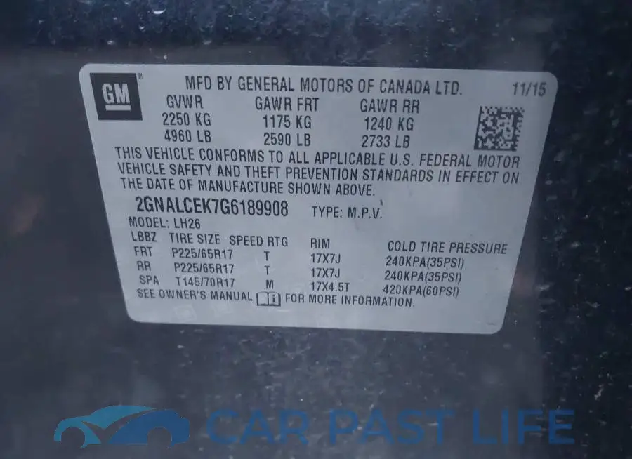 2GNALCEK7G6189908# 9
