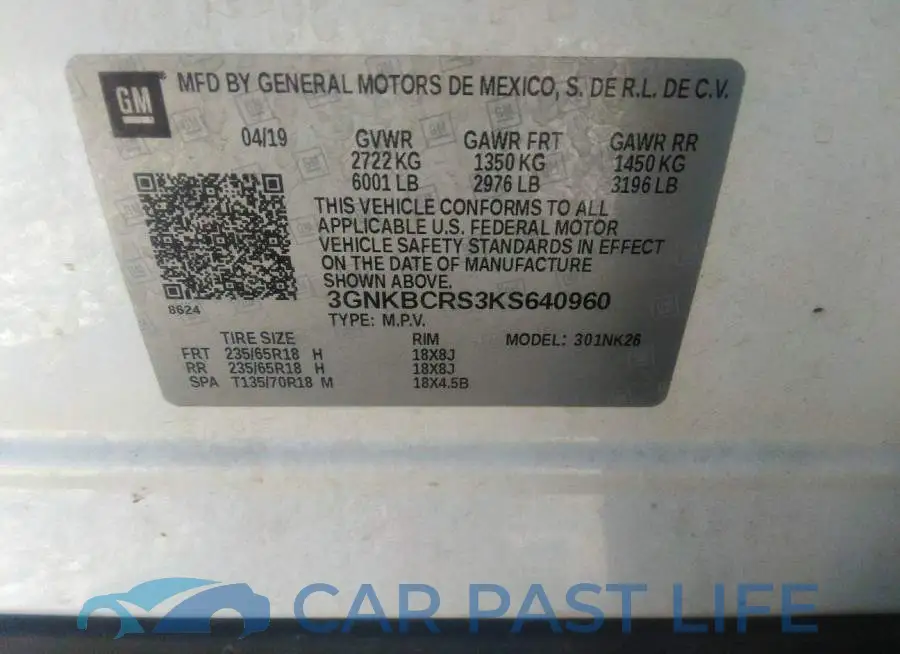 3GNKBCRS3KS640960# 9