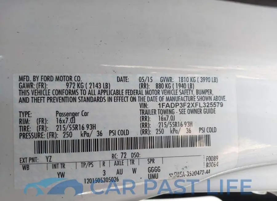 1FADP3F2XFL325579# 9