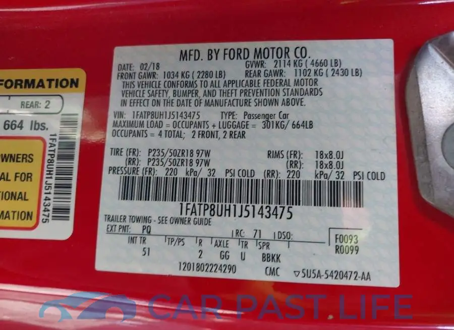 1FATP8UH1J5143475# 9