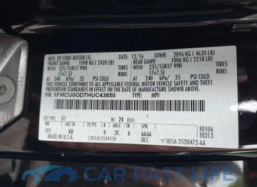 1FMCU0GD7HUC43850# 9