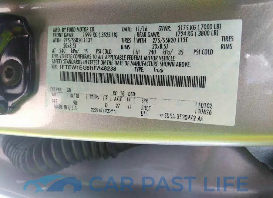 1FTEW1EG6HFA48238# 9