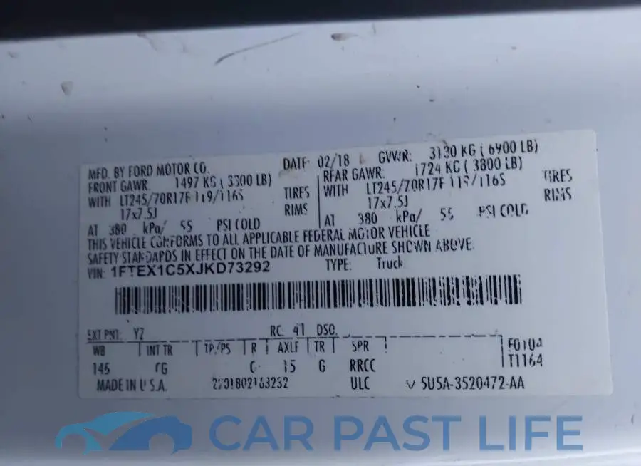 1FTEX1C5XJKD73292# 9