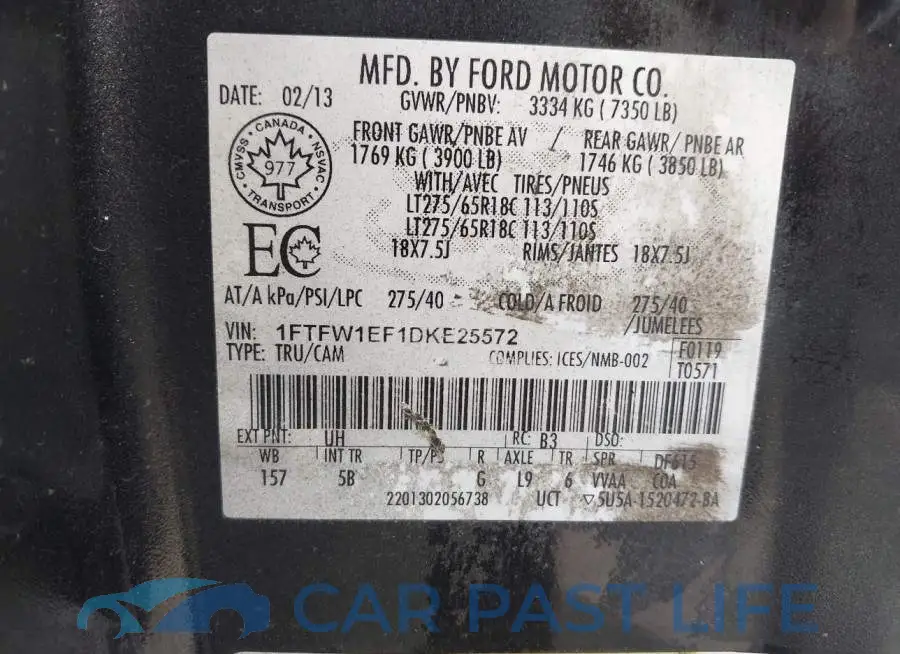 1FTFW1EF1DKE25572# 9