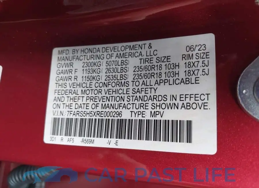 7FARS5H5XRE000296# 9