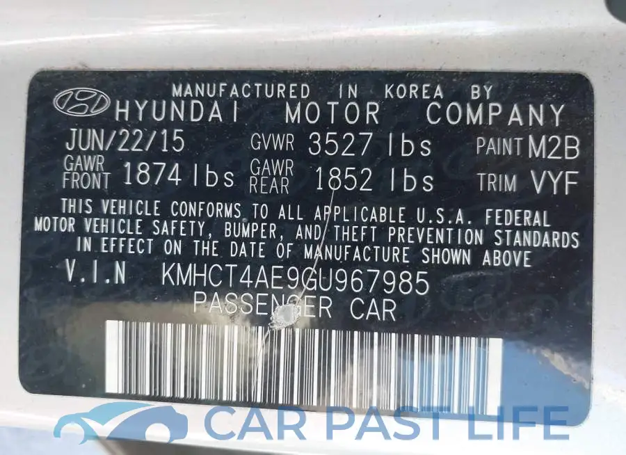 KMHCT4AE9GU967985# 9