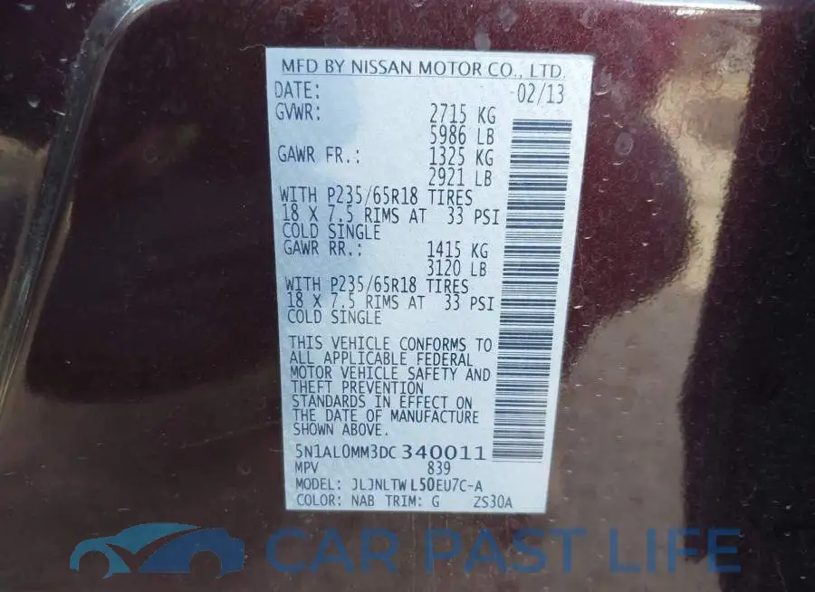 5N1AL0MM3DC340011# 9