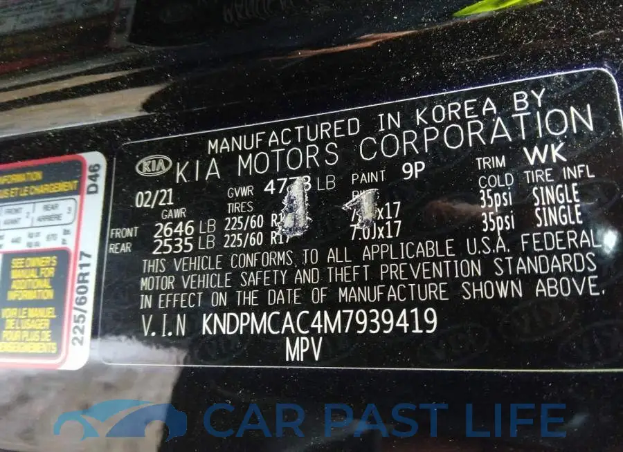 KNDPMCAC4M7939419# 9