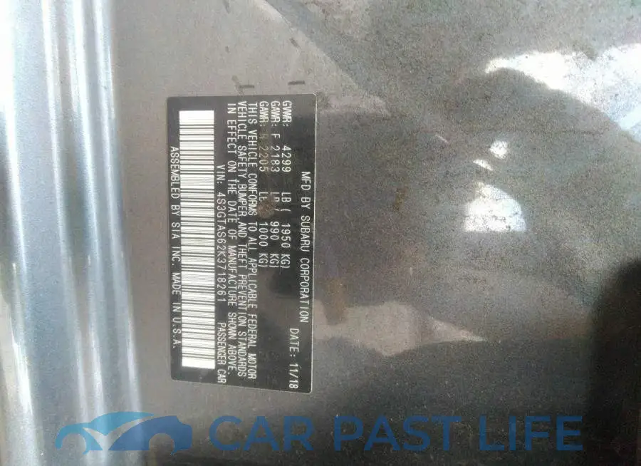 4S3GTAS62K3718261# 9