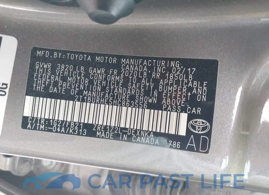 2T1BURHE5HC863556# 9