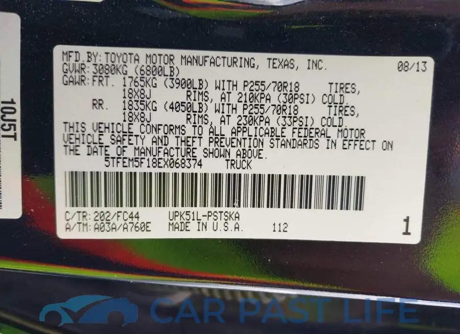 5TFEM5F18EX068374# 9