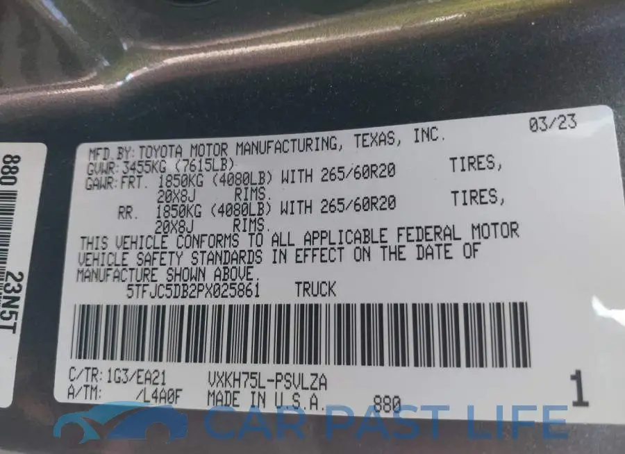5TFJC5DB2PX025861# 9
