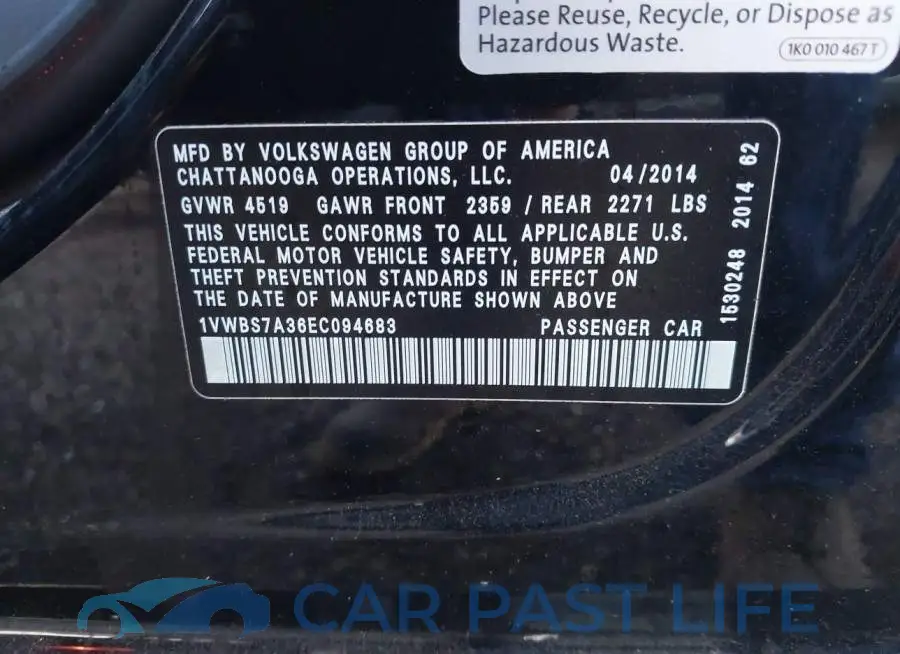 1VWBS7A36EC094683# 9