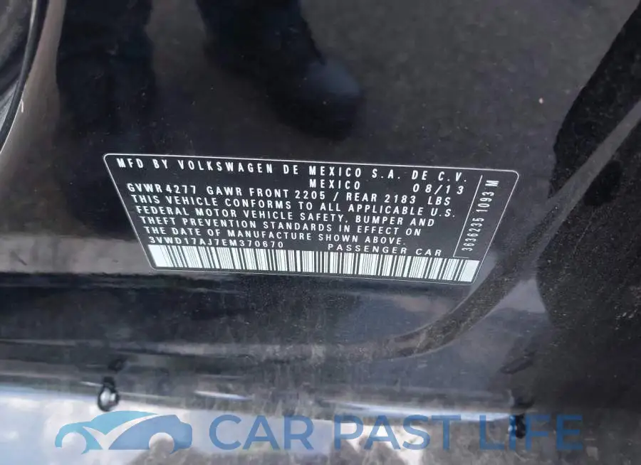 3VWD17AJ7EM370670# 9