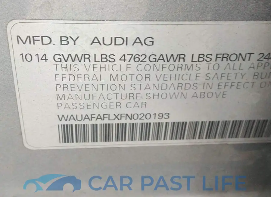 WAUAFAFLXFN020193# 9