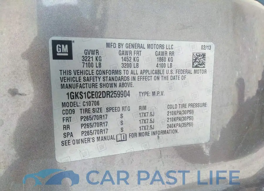 1GKS1CE02DR259904# 9