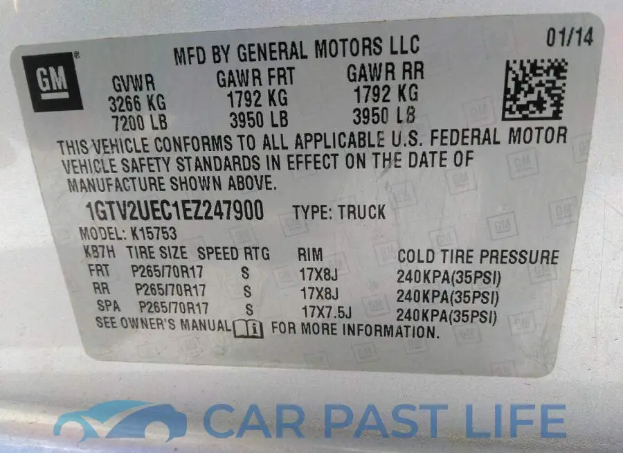 1GTV2UEC1EZ247900# 9