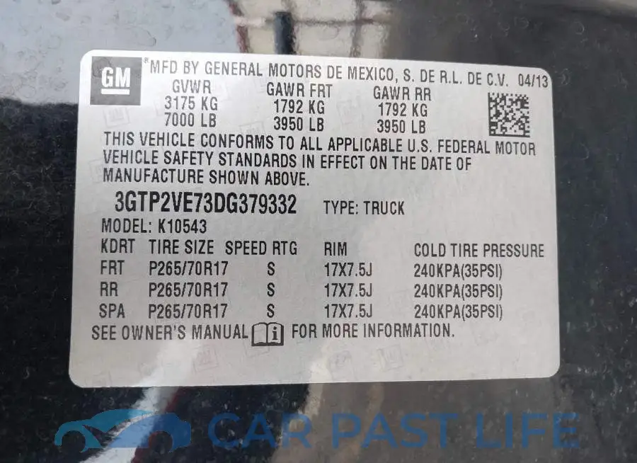 3GTP2VE73DG379332# 9