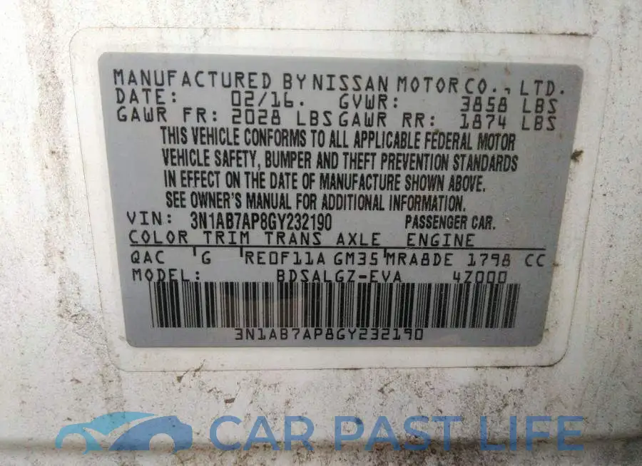 3N1AB7AP8GY232190# 9