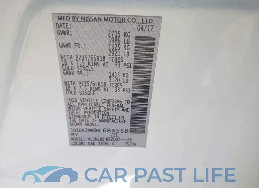 5N1DR2MM8HC684558# 9