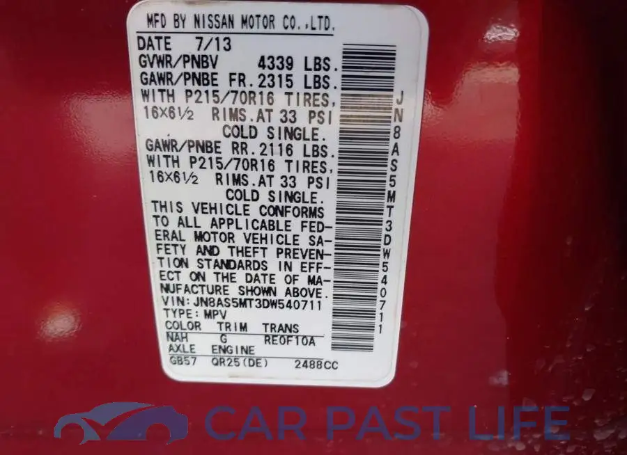 JN8AS5MT3DW540711# 9