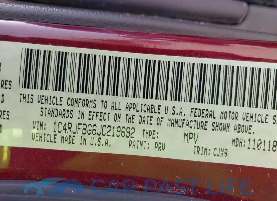 1C4RJFBG6JC219692# 9