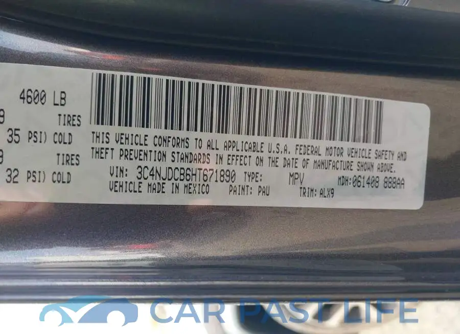 3C4NJDCB6HT671890# 9