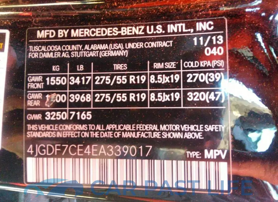 4JGDF7CE4EA339017# 9