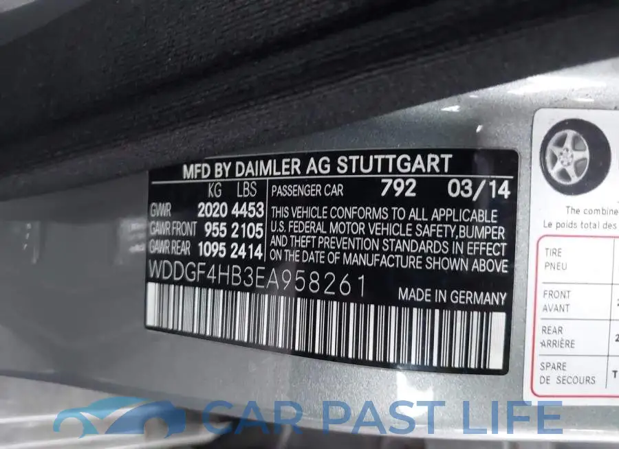 WDDGF4HB3EA958261# 9